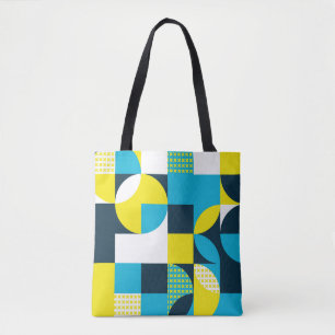 Abstract geometric background with squares,triangl tote bag
