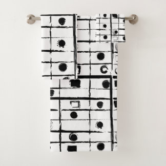 abstract geometric  bath towel set