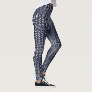 Abstract Geometric Black and White Stripes, Trippy Leggings