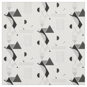 Abstract Geometric Black White Modern New Age Fabric
