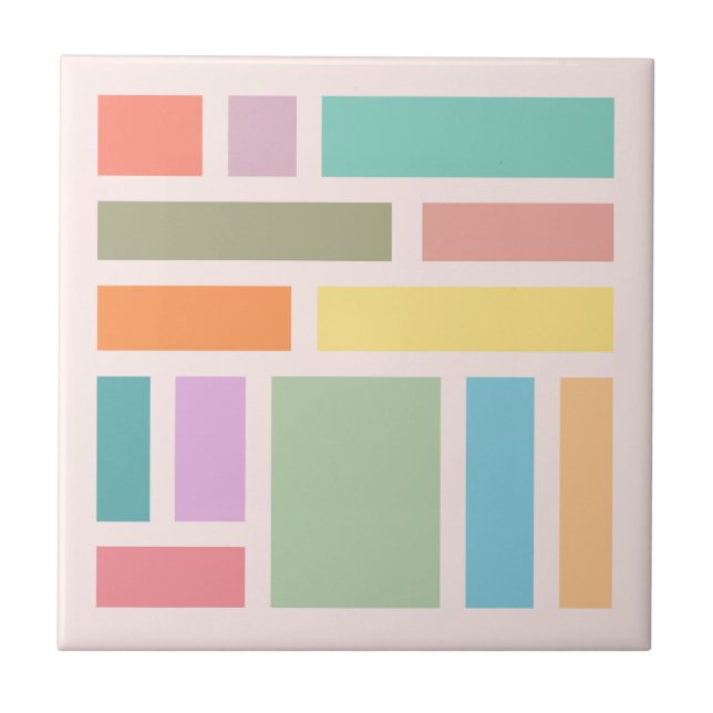 Abstract Geometric Blocks Tile (Front)