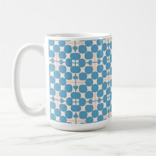 Abstract Geometric Blue and White Pattern Coffee Mug