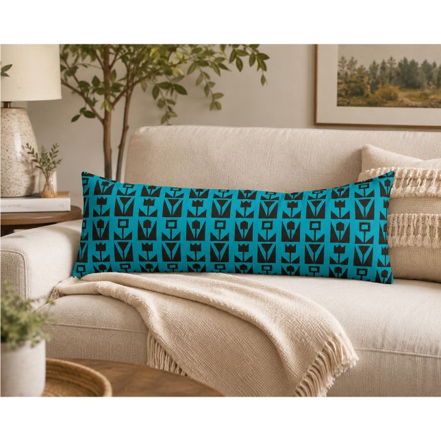 Abstract Geometric Blue Floral  Body Cushion (Creator Uploaded)