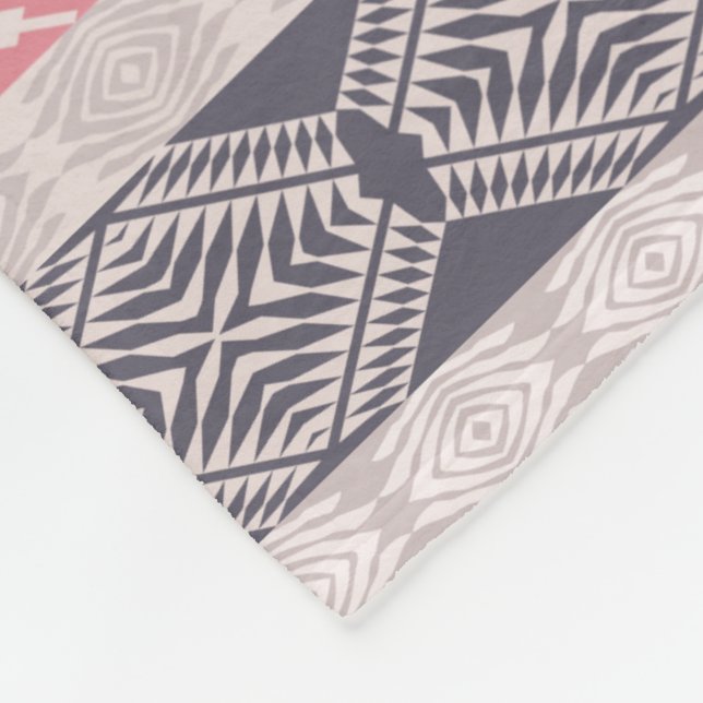 Abstract geometric boho style pattern. fleece blanket (Corner)