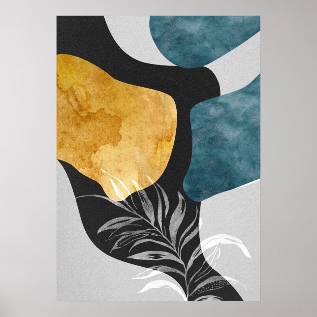 Abstract Geometric Botanical Wall Art Poster (Front)