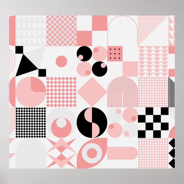 Abstract Geometric: Bright Vintage Shapes Poster (Front)