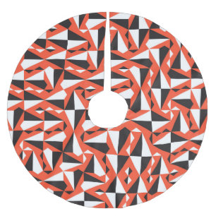 Abstract Geometric Brush: Vintage Pattern Brushed Polyester Tree Skirt