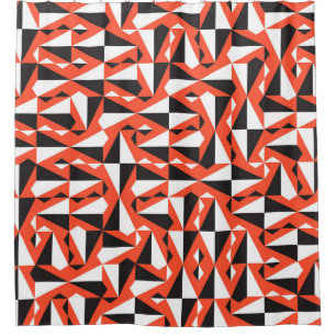 Abstract Geometric Brush: Vintage Pattern Shower Curtain