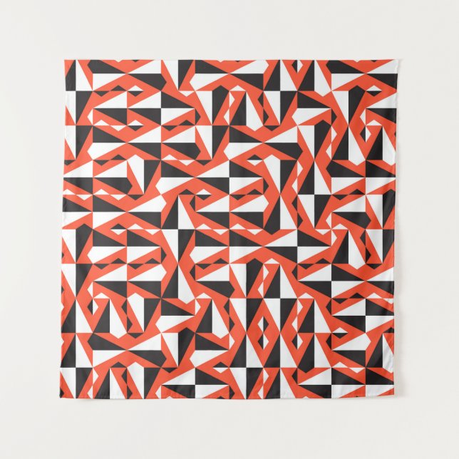 Abstract Geometric Brush: Vintage Pattern Tapestry (Front)