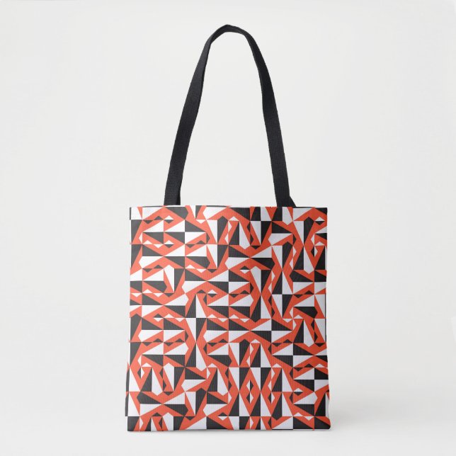 Abstract Geometric Brush: Vintage Pattern Tote Bag (Front)