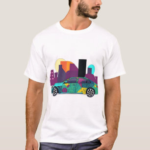 Abstract Geometric Car Illustration T-Shirt