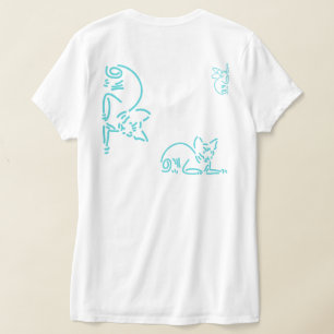 Abstract Geometric Cat Symbolic Line Constructio T-Shirt
