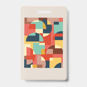 Abstract geometric circle background ID badge