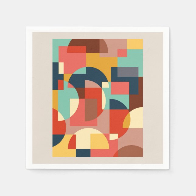 Abstract geometric circle background napkin (Front)