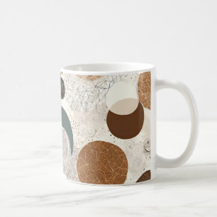 Abstract Geometric Circle Pattern Neutral Boho Coffee Mug