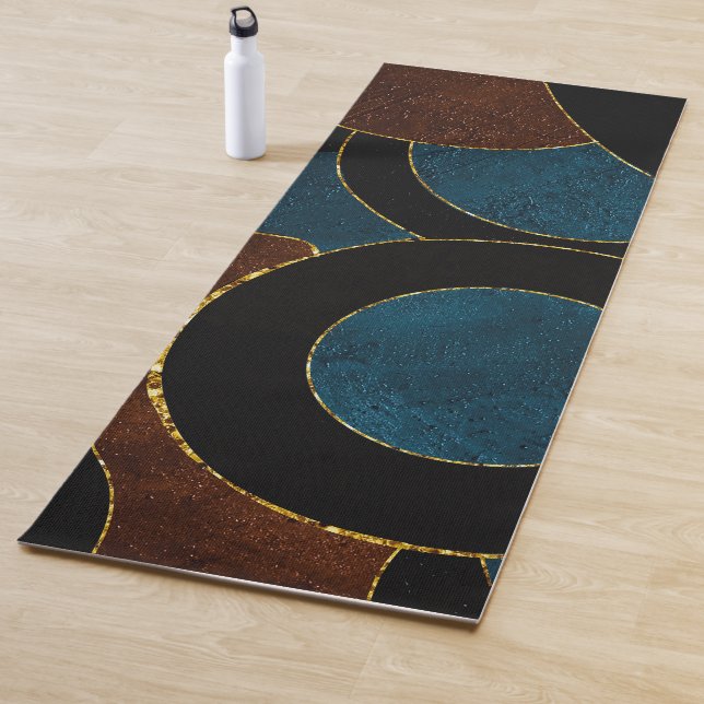 Abstract Geometric Circles Gold  Glitter Foil | Yoga Mat (In Situ)
