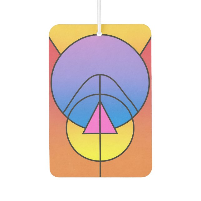 Abstract Geometric Circles Line Colorful  Car Air Freshener (Front)