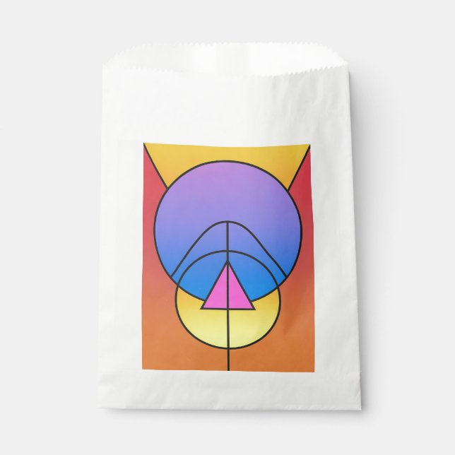 Abstract Geometric Circles Line Colorful  Favour Bags (Front)