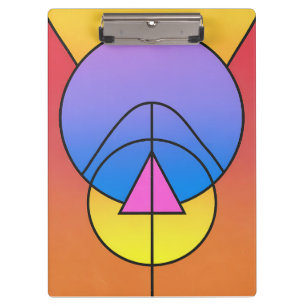 Abstract Geometric Circles Line Colorful Poster Clipboard