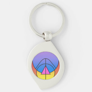 Abstract Geometric Circles Line Colorful Poster Key Ring