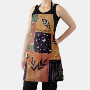 Abstract Geometric Circles Shapes and Leaves   Apron