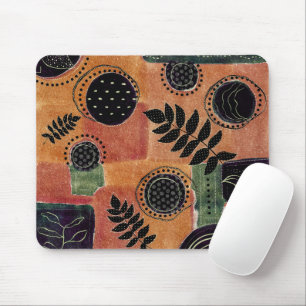 Abstract Geometric Circles Shapes and Leaves Mouse Mat