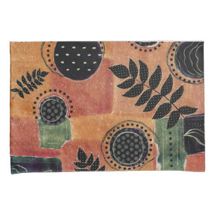 Abstract Geometric Circles Shapes and Leaves Pillowcase