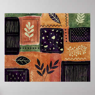 Abstract Geometric Circles Shapes and Leaves   Poster