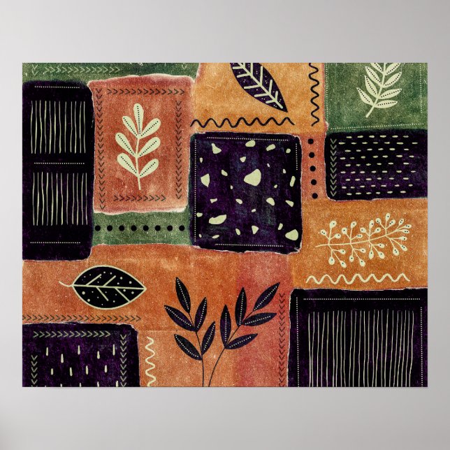 Abstract Geometric Circles Shapes and Leaves | Poster (Front)