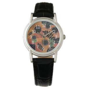 Abstract Geometric Circles Shapes and Leaves   Watch