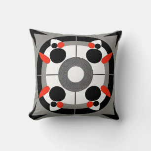 Abstract Geometric Circular Pattern Cushion