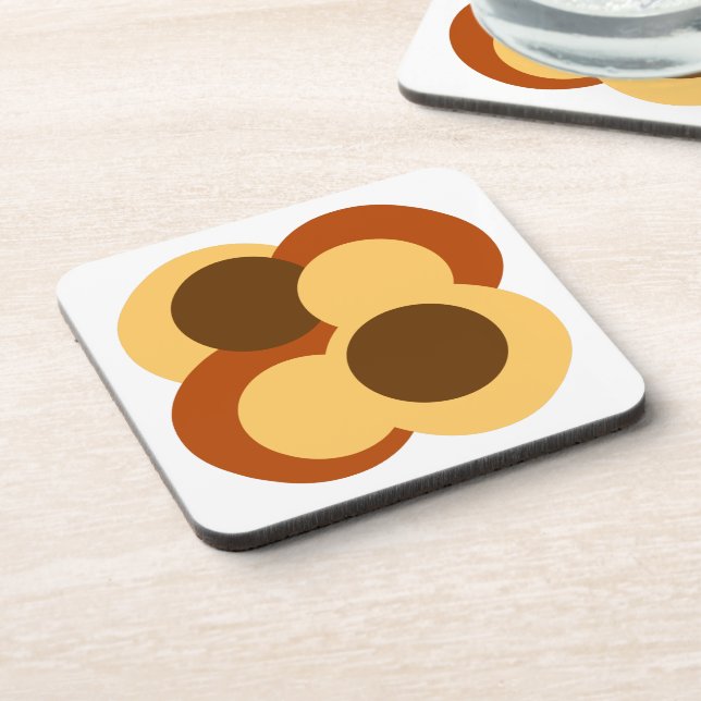 Abstract Geometric Circular Shapes Coaster (Left Side)