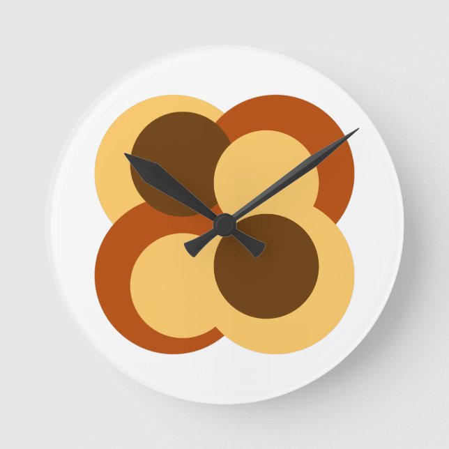 Abstract Geometric Circular Shapes Round Clock (Front)