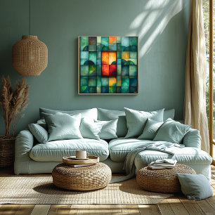 Abstract Geometric Colour Block Art – Modern  Poster