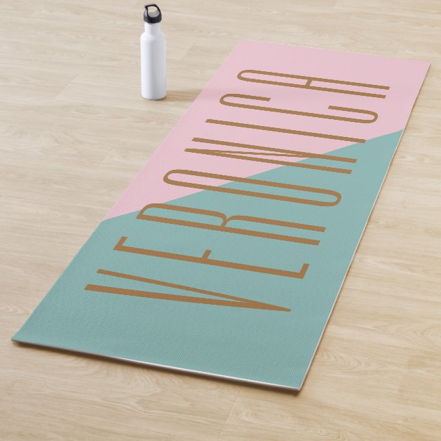 Abstract Geometric Colour Block Personalised Name Yoga Mat (In Situ)