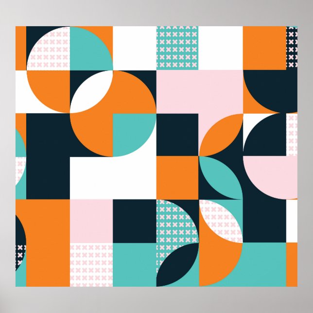 Abstract Geometric: Colourful 3D Effect. Poster (Front)