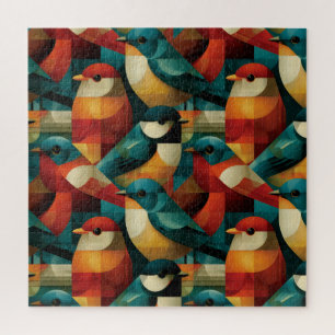 Abstract Geometric Colourful Birds Seamless Patter Jigsaw Puzzle