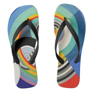  abstract geometric colourful by Robert Delaunay Flip Flops