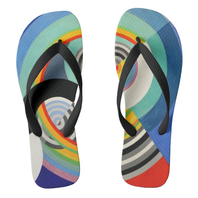  abstract geometric colourful by Robert Delaunay Flip Flops (Footbed)