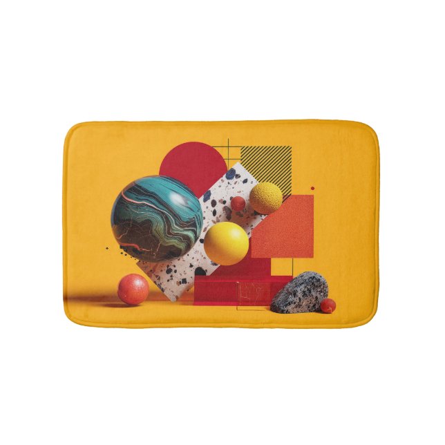 Abstract geometric colourful composition  bath mat (Front)