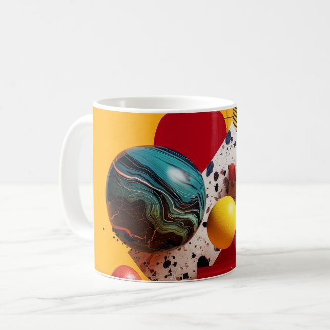 Abstract geometric colourful composition  coffee mug (Front Left)