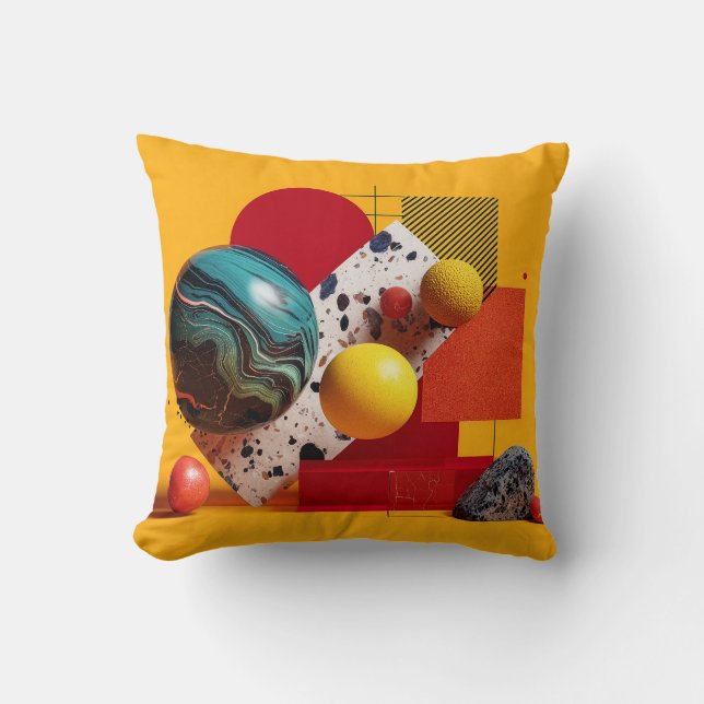 Abstract geometric colourful composition  cushion (Front)