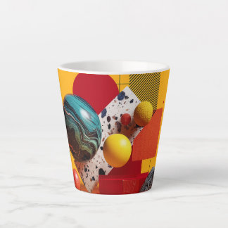 Abstract geometric colourful composition latte mug