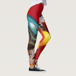 Abstract geometric colourful composition leggings