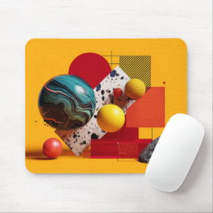 Abstract geometric colourful composition mouse mat