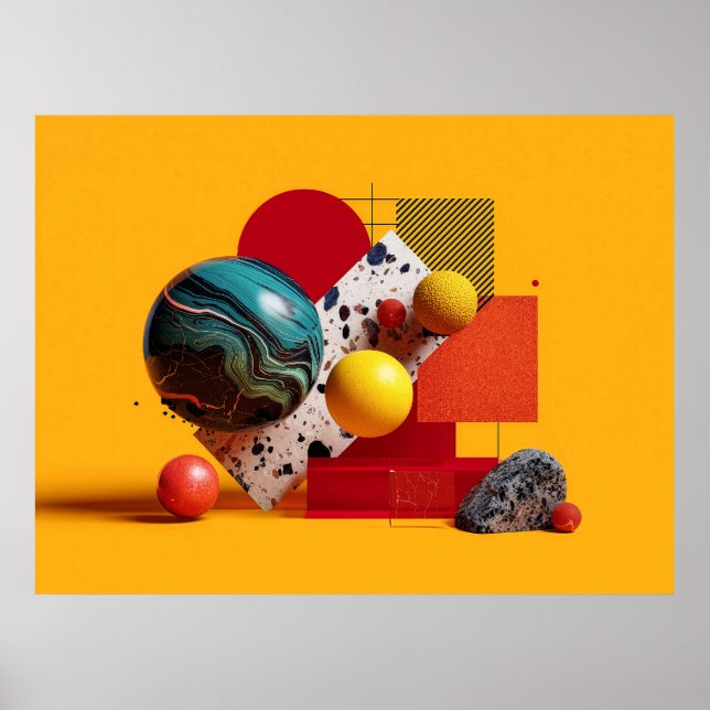 Abstract geometric colourful composition  poster (Front)