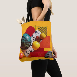 Abstract geometric colourful composition tote bag