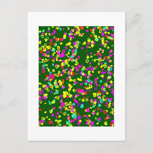 Abstract Geometric Colourful Floral Pattern  Holiday Postcard (Front)