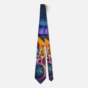 Abstract Geometric Colourful Fractal Art Modern Tie