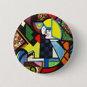 Abstract Geometric Colourful Modernist Painting 6 Cm Round Badge